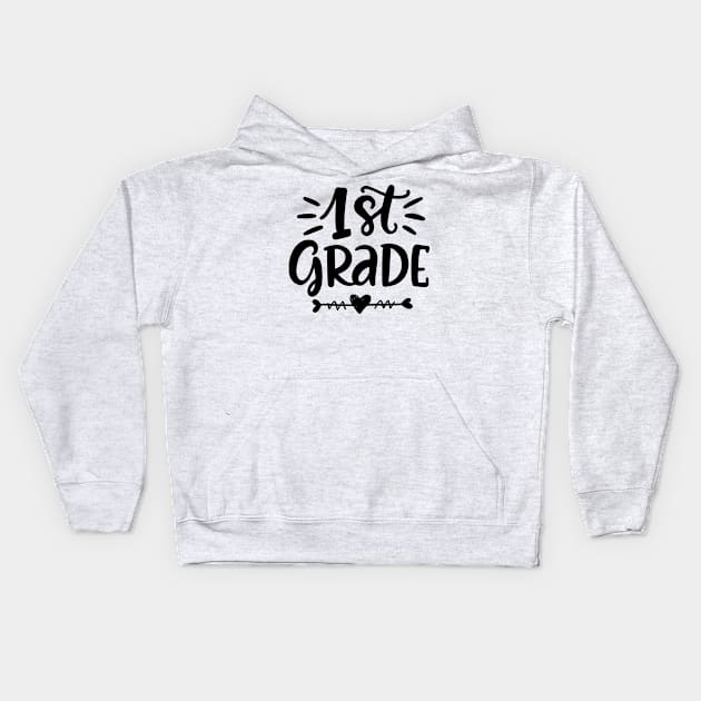 1st Grade Lettering - Back to school Kids Hoodie by Semenov